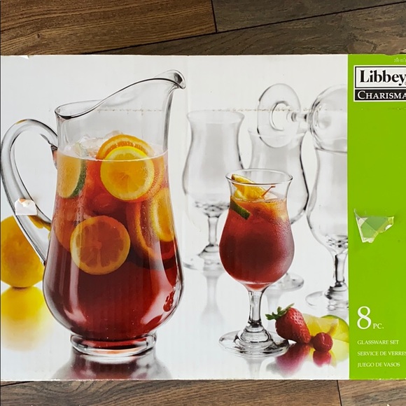 Pitcher & goblet glass set - Picture 2 of 2